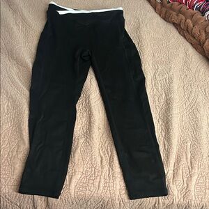 Black Berlook Leggings with White Waistline Detail
